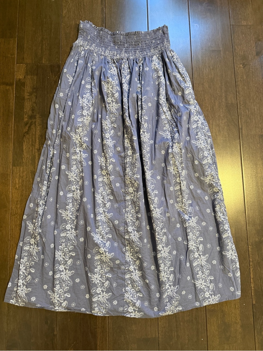 Universal Thread Smocked Blue floral Maxi Skirt